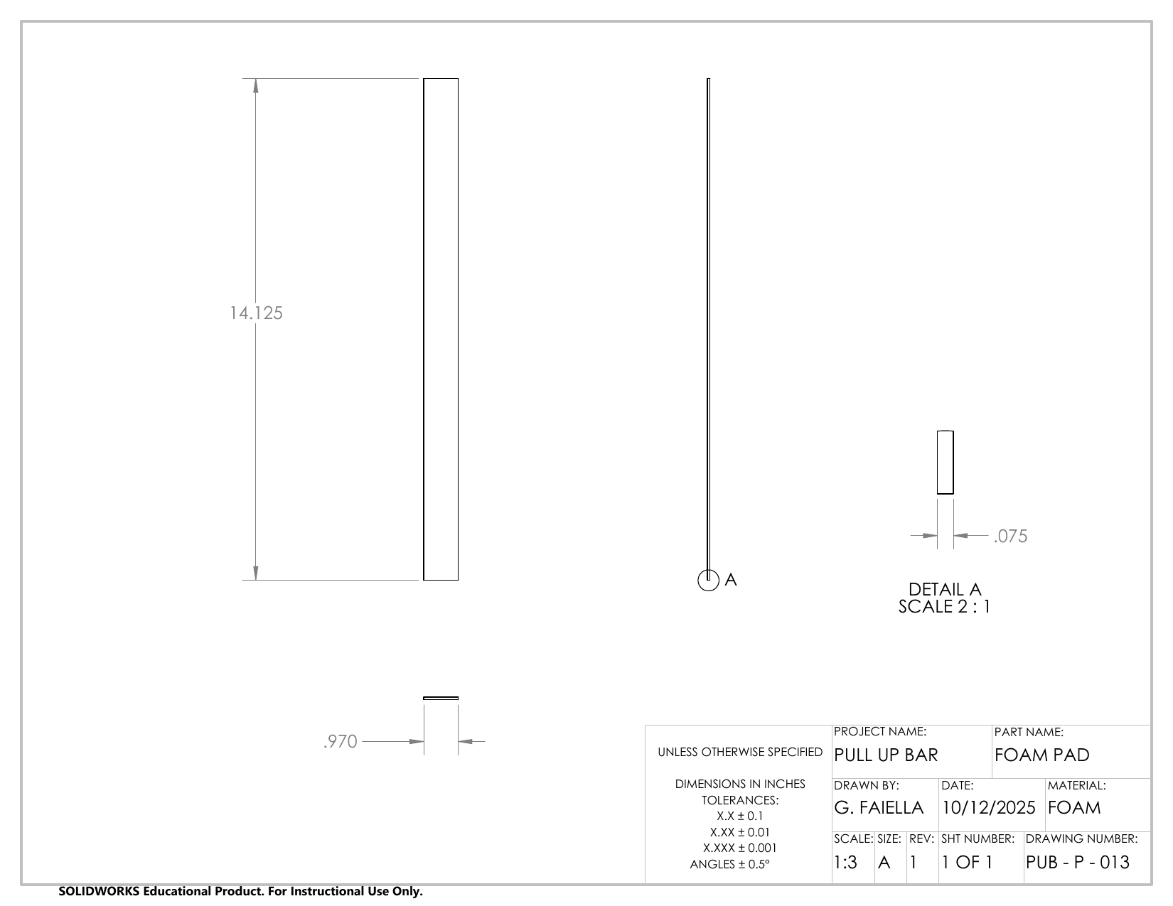 Bar 2 drawing with detail view