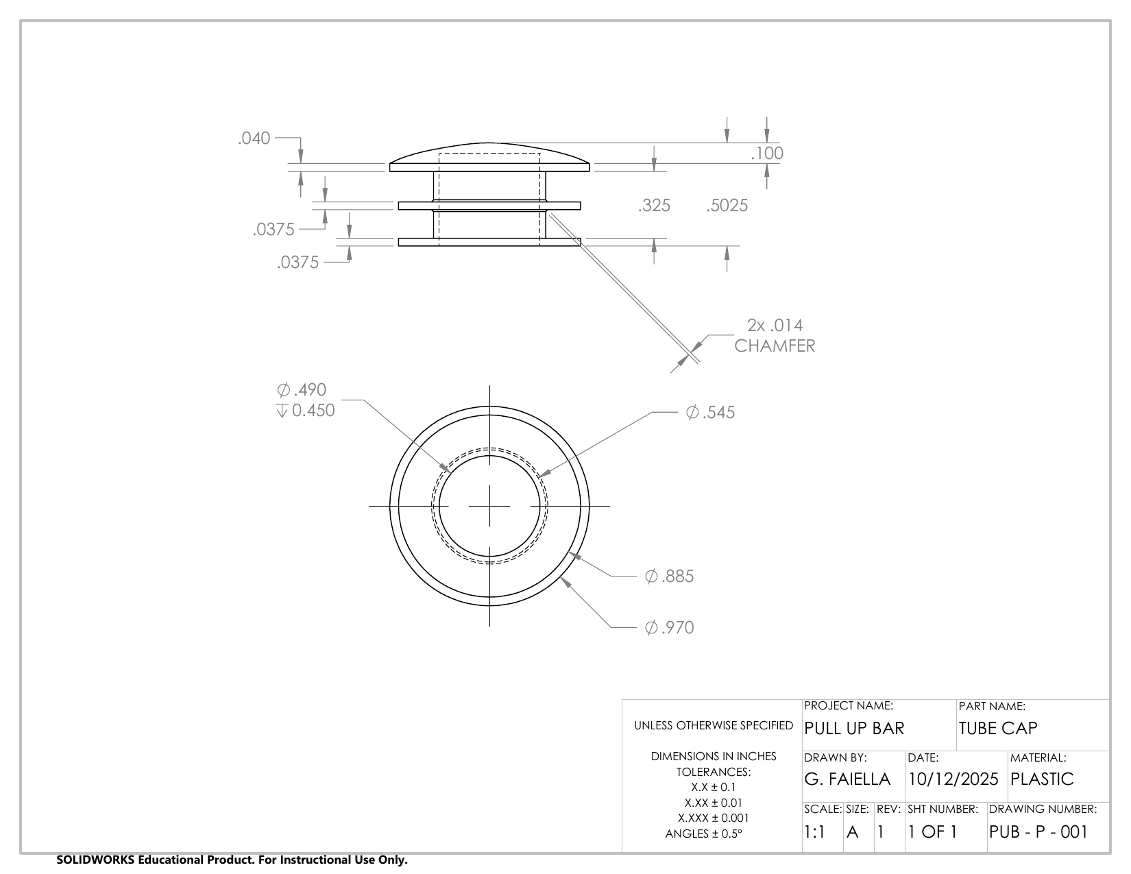 Tube cap drawing