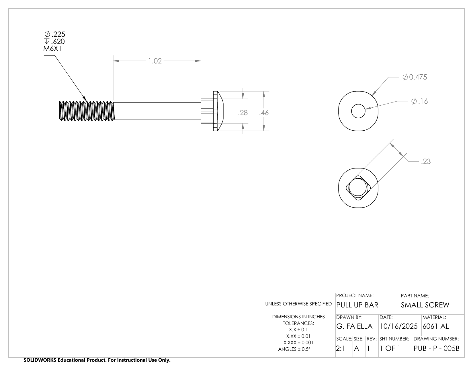 Large screw drawing with helical thread